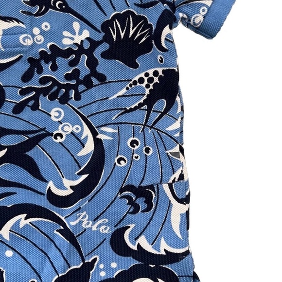 Blue Patterned Polo Shirt and Shorts Set - Picture 3 of 4